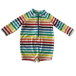 Primary rainbow strip swimsuit